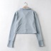 Small lapel zipper bottoming shirt solid color top NSHS24193