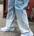 gradient tie-dye printed wide-leg denim pants NSHS24200