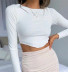   long-sleeved solid color long-sleeved top T-shirt NSHS24203