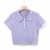 lapel button knit short-sleeved new T-shirt NSHS24230