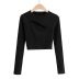 new autumn oblique opening long-sleeved T-shirt  NSHS24321