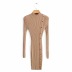 side breasted ribbed knitted dress NSHS24333