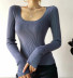 Autumn and winter round neck pure color all-match sweater NSHS24335