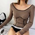 Three-dimensional autumn new sexy stitching long-sleeved sweater NSHS24345