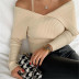 Sexy autumn and winter new large lapel solid color sweater NSHS24372