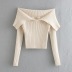 Sexy autumn and winter new large lapel solid color sweater NSHS24372