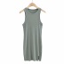 Hem split sleeveless dress NSHS24379