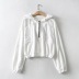 zipper hooded drawstring short sweatershirt NSHS24387