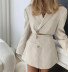 lapel one button short blazer A-line skirt suit NSHS24401