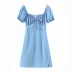 Puff sleeve bow decoration dress NSHS24403