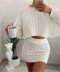 twist woven pullover stretch high waist skirt suit  NSHS24416