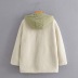 Winter fashion new single-breasted hooded cotton lamb wool stitching warm jacket NSHS24421