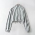 stand-up collar drawstring zipper sweatershirt NSHS24435