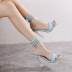 crystal heel woven lace-up high-heel sandals  NSSO24502