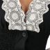 lace stitching shoulder pad dress NSMY24576