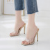 transparent fish mouth stiletto slippers NSHU24647