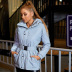 autumn and winter new reflective ski zipper thick hooded mid-length cotton coat  NSXE24807