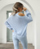 fashion casual hanging neck strapless long-sleeved loose sweater NSMY15914