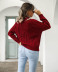 fashion half high neck twist long sleeve pullover sweater NSMY15943