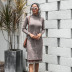 women s autumn and winter new fashion casual knitted lace sweater dress NSMY15955