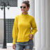 autumn and winter fashion mock collar lantern sleeve pit strip sweater NSMY15966