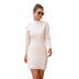 autumn and winter casual half high neck knitted short sweater skirt NSMY15996