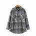 autumn and winter brushed plaid padded shirt  NSAM16154