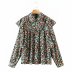 floral ruffled long-sleeved shirt  NSAM16155
