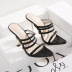 super high-heeled metal thin belt pointed toe hollow sandals  NSSO16188