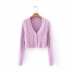 Pink Bag Buckle V-Neck Twist Knit Cardigan NSAC16247