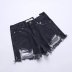 raw edge ripped denim shorts   NSAC16267