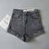 High-waisted cuffed denim shorts  NSAC16286
