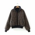 green plaid double-sided wear loose color collar jacket   NSAC16313