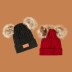 fur ball woolen knitted hat  NSTQ15884