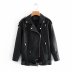 winter medium long motorcycle pu leather jacket   NSAM16378
