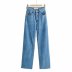 high-waisted frayed wide-leg jeans  NSAM16380