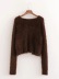 imitation wool plush knitted cardigan two- piece set NSAC16391