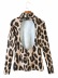 halter leopard print long-sleeved T-shirt  NSAC16404