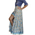 printed irregular high waist skirt NSYD16486