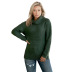 solid color turtleneck hem slit sweater NSSI16515