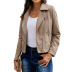 zipper lapel short jacket  NSSI16522