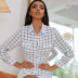 plaid long sleeve shirt dress  NSWX16575
