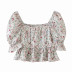 fashion print short sleeve square collar small shirt   NSLD16602