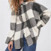 plaid lapel woolen jacket NSAC16678