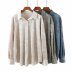 wave light texture velvet long-sleeved shirt  NSAM16762