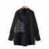 printing sling stitching fake two-piece long-sleeved lapel tops NSAM16771