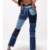 High Elastic Stitching Raw Edge Straight Jeans NSYF16983
