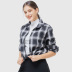 black and white plaidcasual long-sleeved blouse NSJR17230