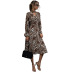 Women s Fashion V-neck Halter Slim Leopard Print Dress  NSJR17250