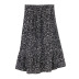 elastic waist mid-length chiffon skirt  NSJR17269